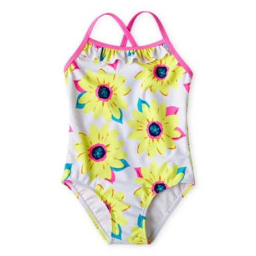 Joe Fresh Floral One-Piece Swimsuit Girls Size 2Y